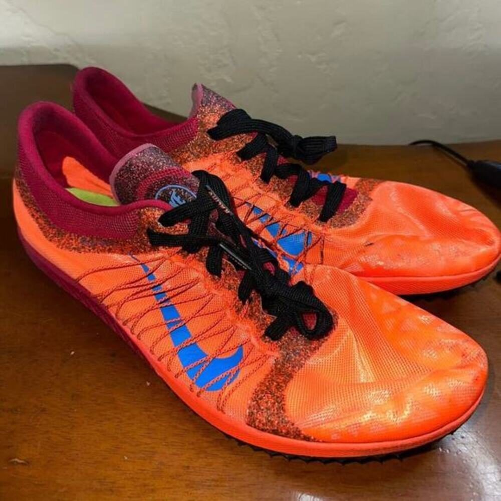 NIKE Zoom Victory XC 3 Orange Blue Cross Country Spikes Shoe Size 11.5